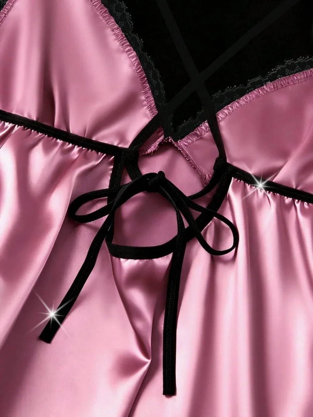 Lace detailed sexy lingerie nightgown